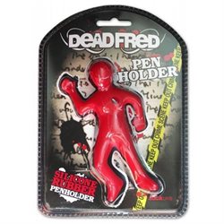 Suck Uk | Dead Fred Desk Accessories | Pencil Holder | Office Decor | Red
